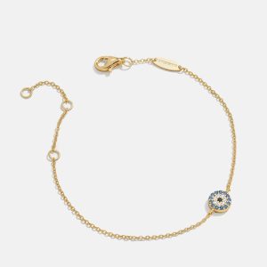 18K Gold Evil Eye Bracelet - Pav?? Evil Eye