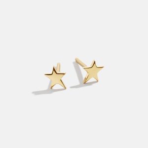 14K Gold Celestial Delicate Stud - Star