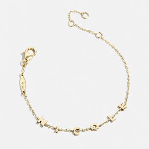 Mini 14K Gold Custom Spaced Letter Name Bracelet - 14K Gold