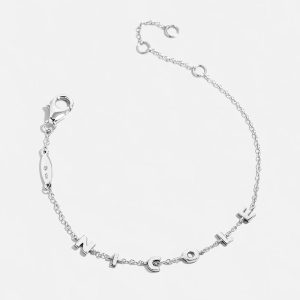 Mini Sterling Silver Spaced Letter Custom Bracelet - Sterling Silver