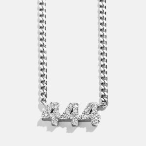 Sterling Silver Custom Angel Number Necklace - Silver