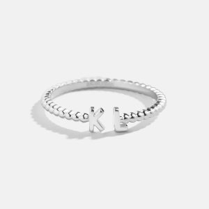 Sterling Silver Custom Initial Ring - Silver