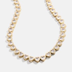 Haley Tennis Necklace - Gold/Pav??