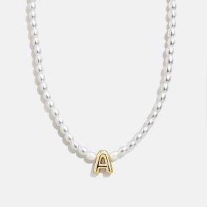 Playful Pearls Kids' Initial Necklace - Gold/Pearl