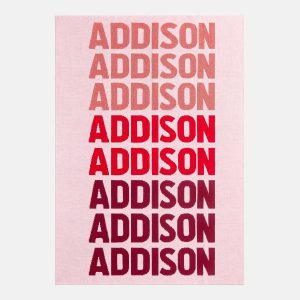 Ombre Name Custom Blanket - Red/Pink