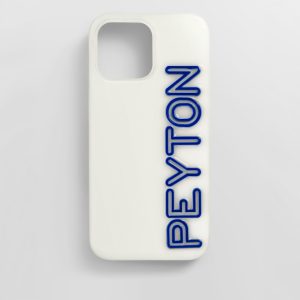 Fine Line Custom iPhone Case - White/Cobalt Blue