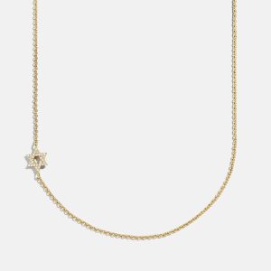 18K Gold Asymmetrical Star of David Necklace - Star of David