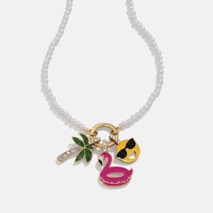 Vacation Mode Kids' Charm Necklace - Palm Tree