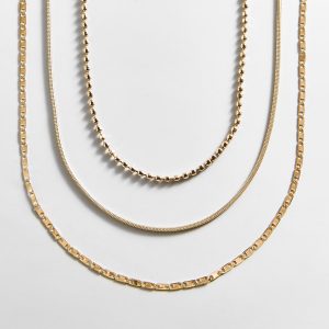 Anita Waterproof Necklace Set - Gold/Pav??