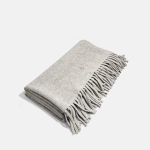 Pure Merino Wool Custom Blanket - Cloud Gray/Dark Gray