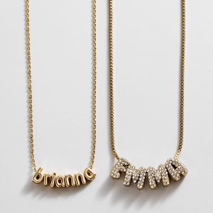 Bubble Letter Custom Necklace - Extra Small Bubble Letter
