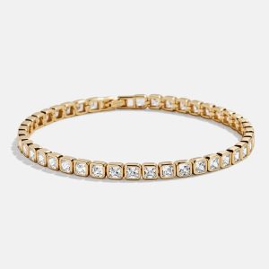 Kristin 18K Gold Tennis Bracelet - Square Bezel