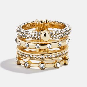 Rosaire Stacked Ring - Gold/Pav??