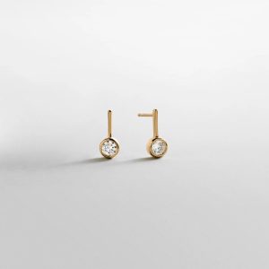 Fallon 14K Gold Bezel Earrings - Gold