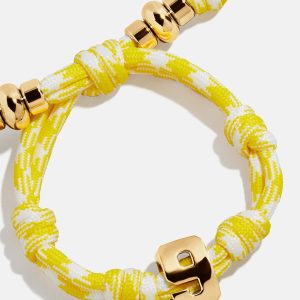 Knotty Varsity Number Custom Bracelet - Bright Yellow Single Digit