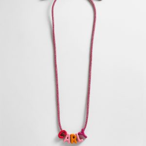 Name Drop Waterproof Kids' Custom Necklace - Pink
