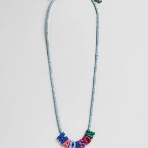 Name Drop Waterproof Kids' Custom Necklace - Turquoise