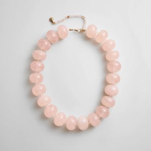 Joan Semi-Precious Necklace - Rose Quartz Bead