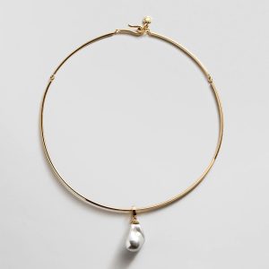 Teagan Pearl Collar Necklace - Gold/Pearl