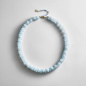 Joyce Semi-Precious Beaded Necklace - Blue Lace Agate
