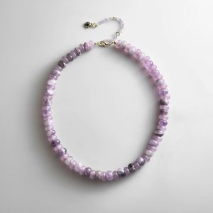 Joyce Semi-Precious Beaded Necklace - Light Amethyst Bead