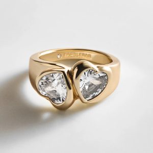 Two of Hearts Gold Ring - Gold/Pav??