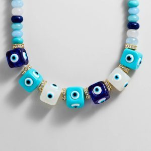 Ojo Semi-Precious Evil Eye Necklace - Blue Multi