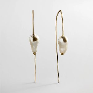 Teagan Threaded Pearl Earrings - Gold/Pearl