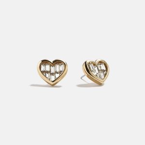 Sabrina Heart Stud Earrings - Gold/Pav??