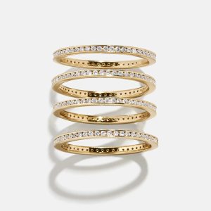 Tana 14K Gold Ring Set - Gold/Pav??