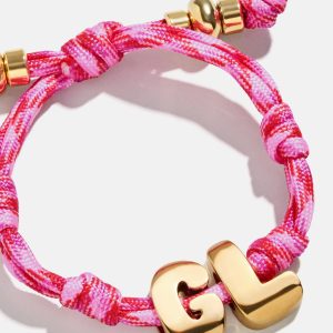 Knotty Initial Custom Bracelet - Fuchsia Double Letters