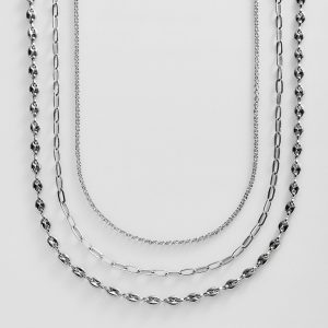 Taylor Waterproof Necklace Set - Silver