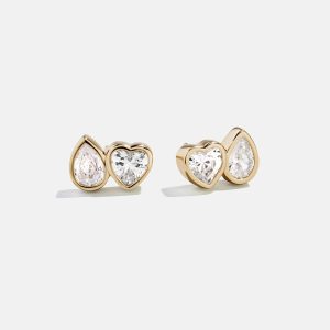 Toi Et Moi 14K Gold Stud Earrings - Gold/Pav??