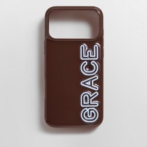 Fine Line Custom iPhone Case - Dark Brown/Baby Blue