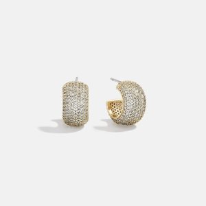 Claire 14K Pav?? Huggie Earrings - Gold/Pav??