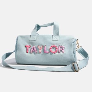 Thready to Go Kids' Custom Duffle - Light Denim/Pink Multi