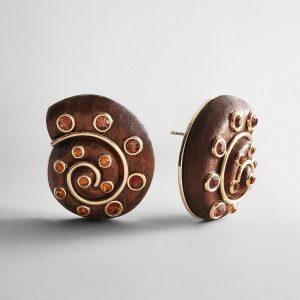 High Tide Shell Statement Earrings - Brown