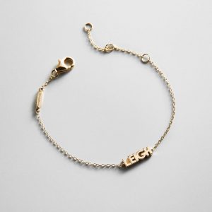 14K Gold Custom Block Multi Name Bracelet - 1 Name