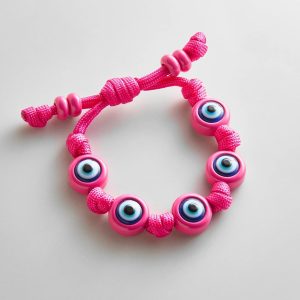 Knotty Good Eye Cord Bracelet  - Fuchsia