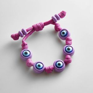 Knotty Good Eye Cord Bracelet  - Lilac