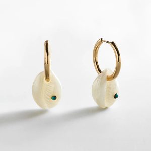 Solana Conch Shell Earrings - Gold/Pearl