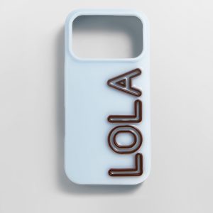 Fine Line Custom iPhone Case - Baby Blue/Dark Brown