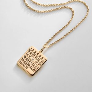 Save the Date Custom Calendar Pendant Necklace - Gold/Pav??