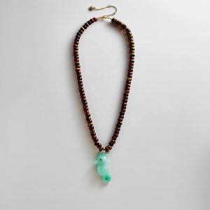 Sun Drift Semi-Precious Pendant Necklace - Seahorse