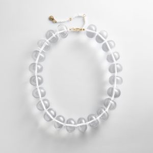 Joan Semi-Precious Necklace - Clear/White