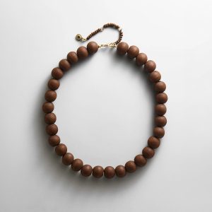 Mini Jane Beaded Necklace - Dark Wood