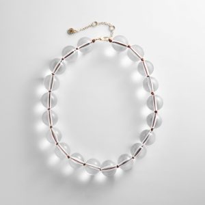 Jane Beaded Necklace - Clear/Brown