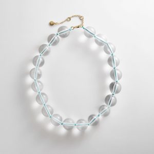 Jane Beaded Necklace - Clear/Turquoise