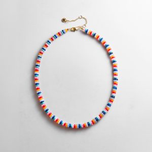 Jolene Semi-Precious Beaded Necklace - Red/Blue Multi