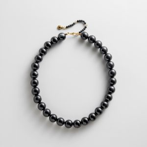 Mini Jane Beaded Necklace  - Black Bead